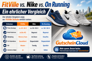 FitVille vs. Nike vs. On Running: Ein ehrlicher Vergleich by gutscheincloud.de