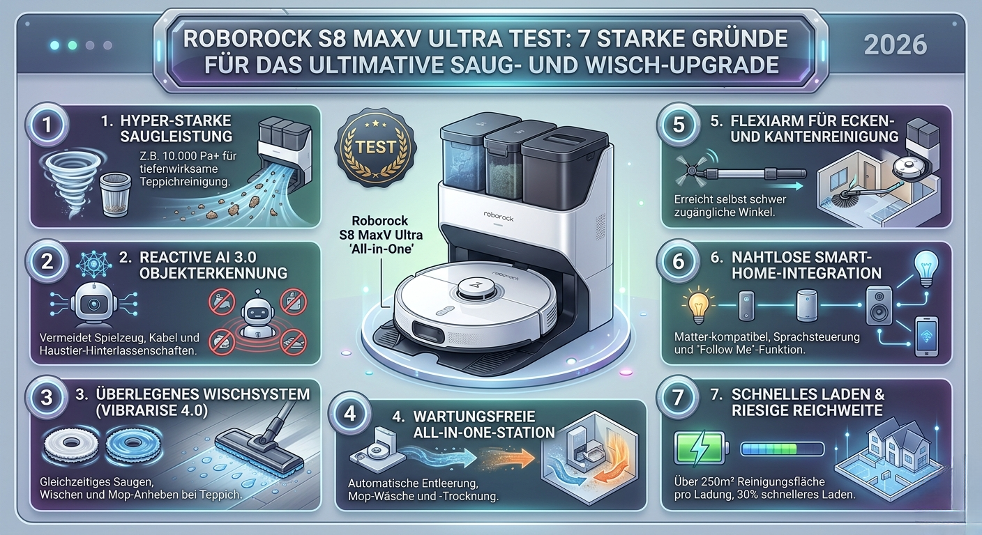 Roborock S8 MaxV Ultra Test 7 Starke Gründe 2026