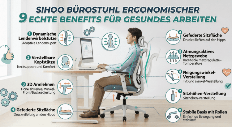 Sihoo Bürostuhl Ergonomischer 9 echte Benefits für gesundes Arbeiten