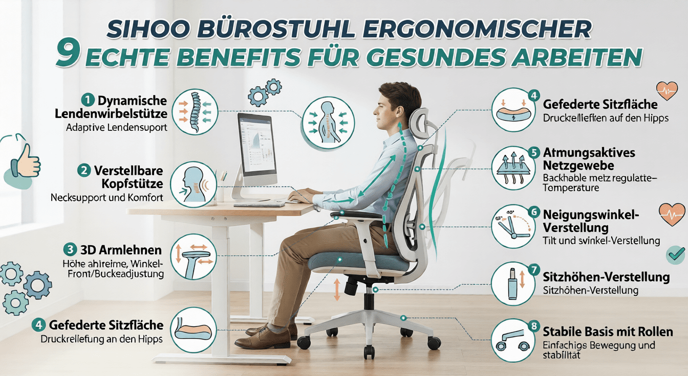 Sihoo Ergonomischer Bürostuhl  9 echte Benefits für gesundes Arbeiten