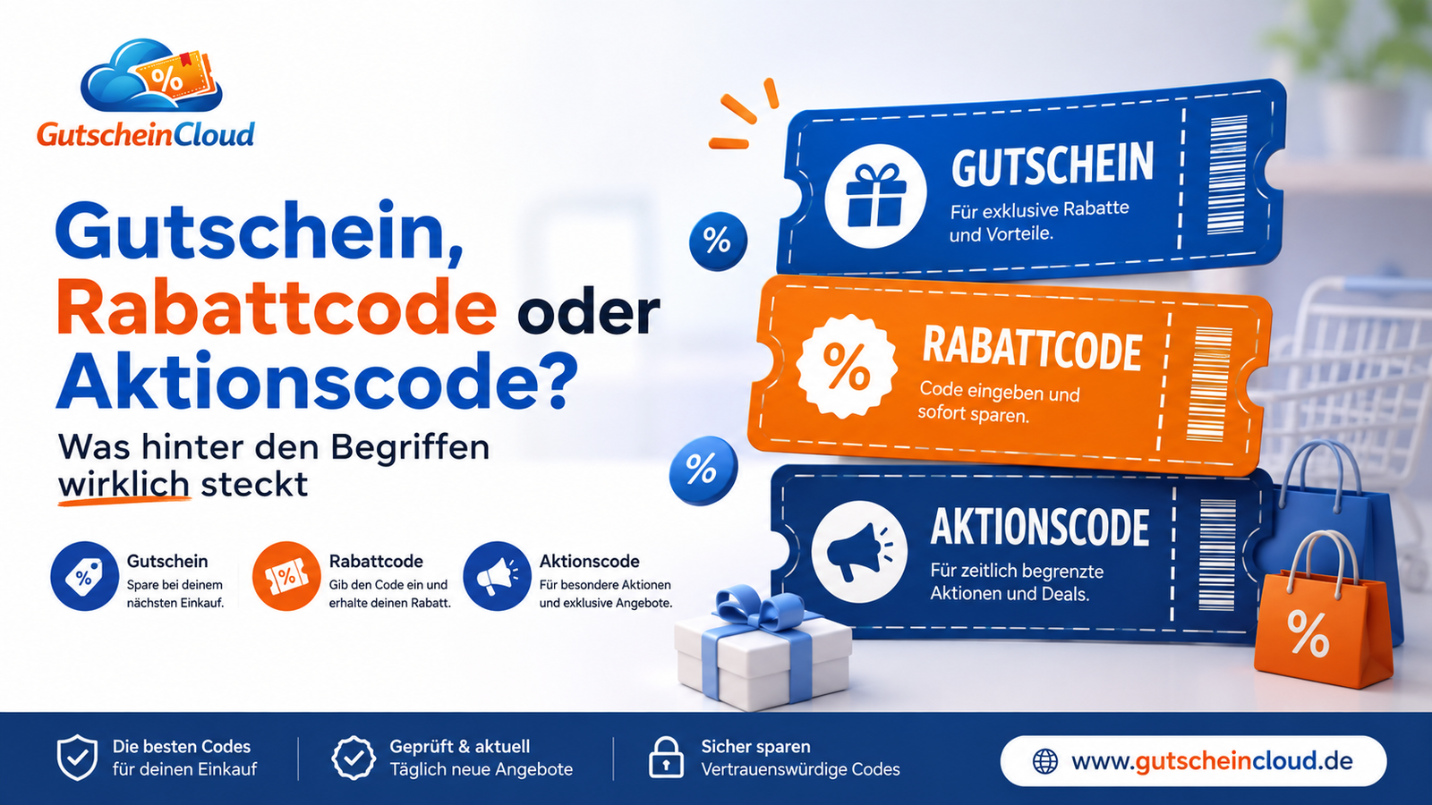 Gutschein, Rabattcode oder Aktionscode? Was hinter den Begriffen wirklich steckt